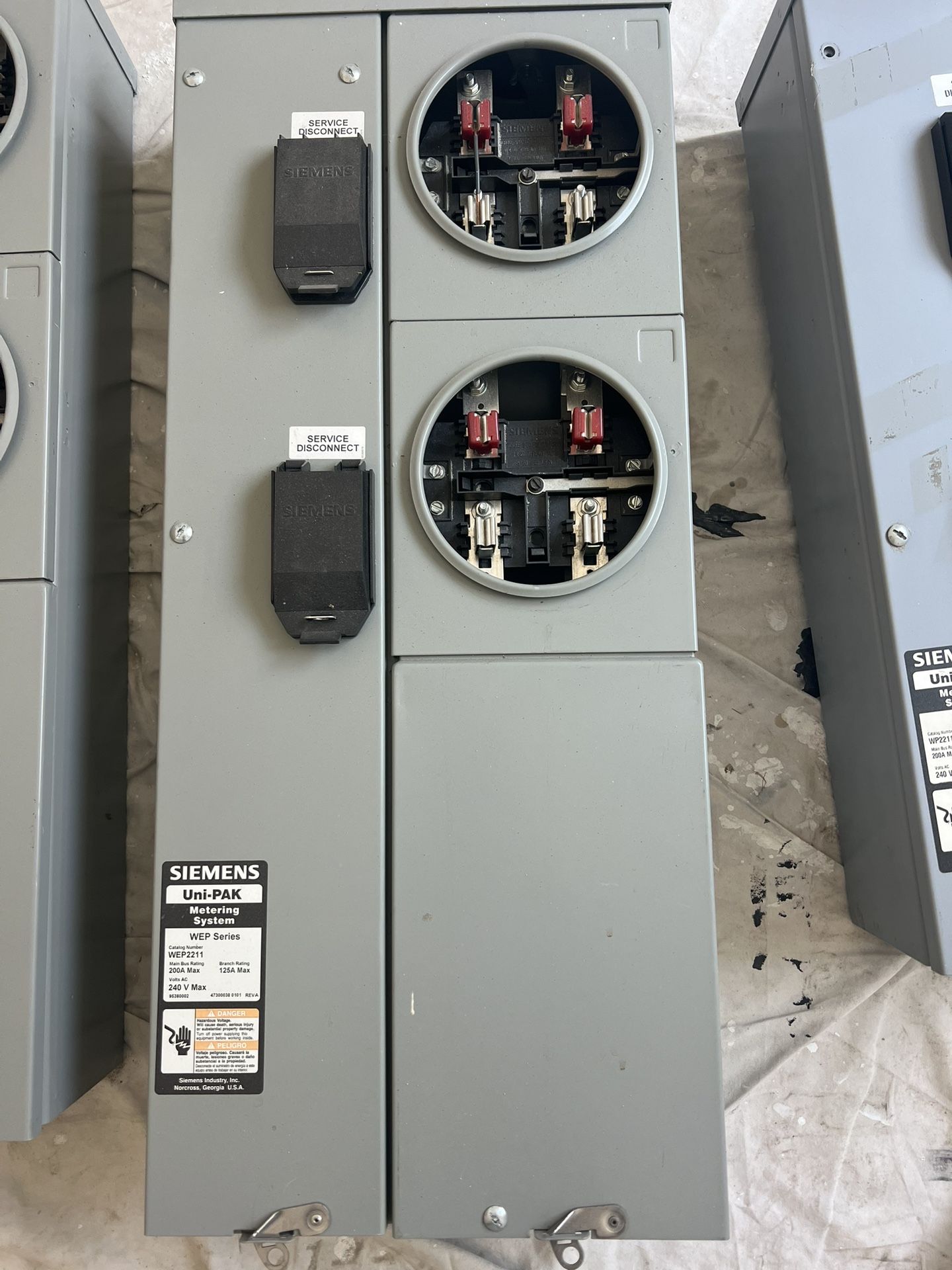 Siemens Double Gang 125Amp Meter