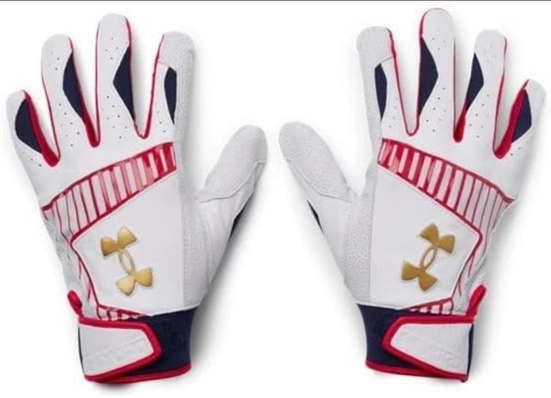 NEW Under Armour Yard 9 Stars Stripes Red White Gold Baseball Gloves Size Medium