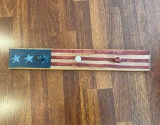 Wooden Patriotic Wall Hanging Coat Rack 21 7/8” W x 3 3/8” H x 3/4” D