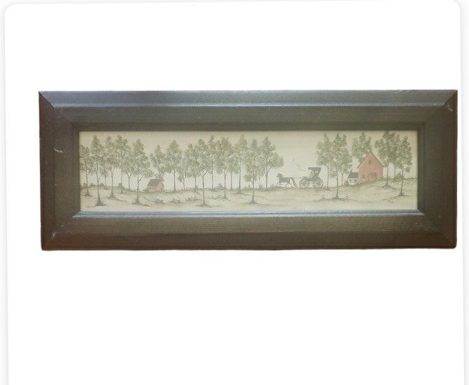 Amish farm Landscape Scene Limited Edition 3/1,000 M.B. Frey Framed Print 20x8