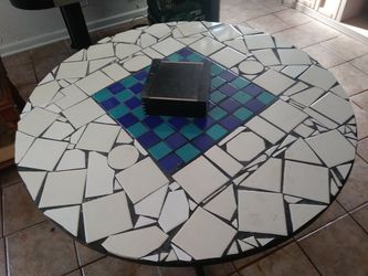 Hand Made Table with Checker or Chess Table Top