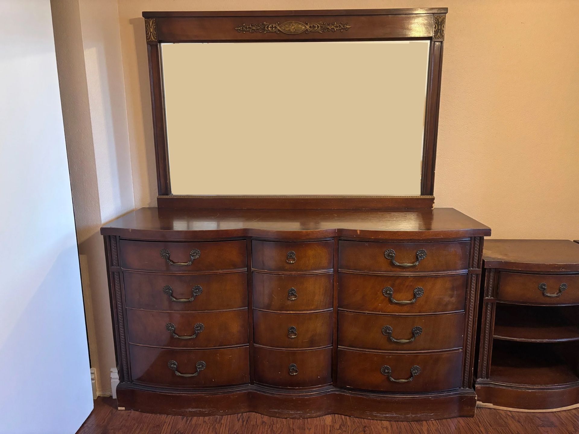 Vintage 1950’s Wooden Dresser & Night Stands