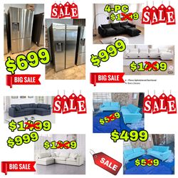 Warehouse Sale!!! Sofas, Sectionals, Refrigerators, Beds, Dressers, TV Stands, Coffee Tables, + More