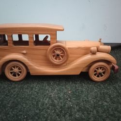 Hand Made Wooden Model Antique Car