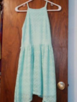 Blue David's Bridal dress little girl