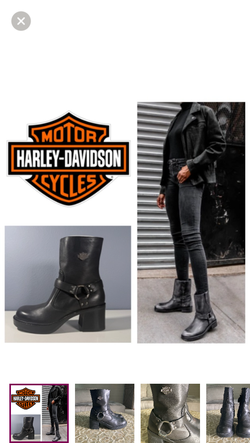 Harley-Davidson Women’s Vintage Pavement Harness Black Leather Biker Boots