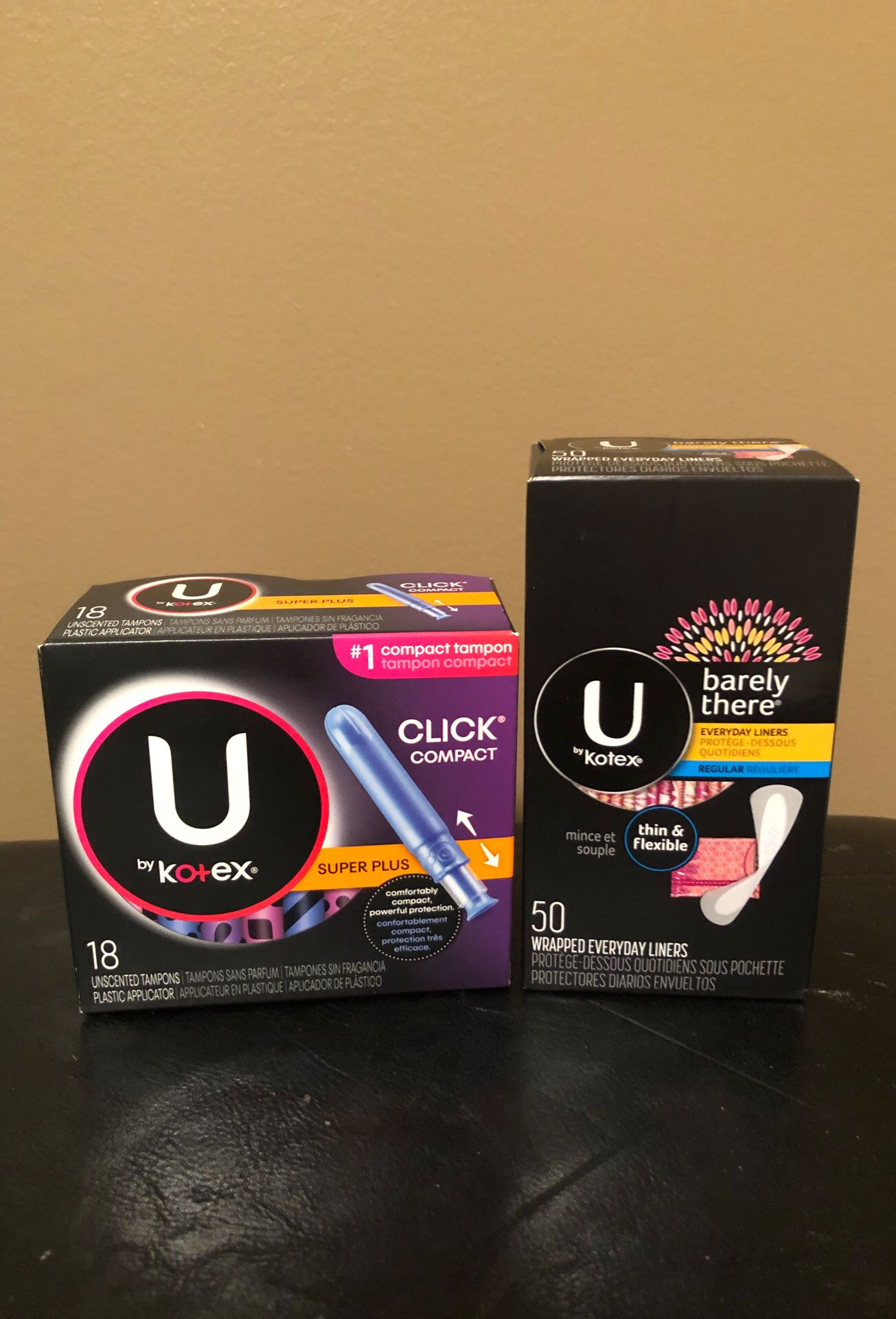 U by Kotex tampons and liner set
