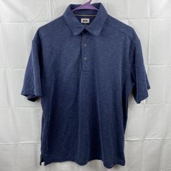 Joseph Abboud 1/3 Button Up Mens Sz.M Navy Blue Short Sleeve