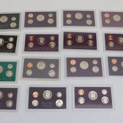  15 US proof sets, 1980'x - 1990's 