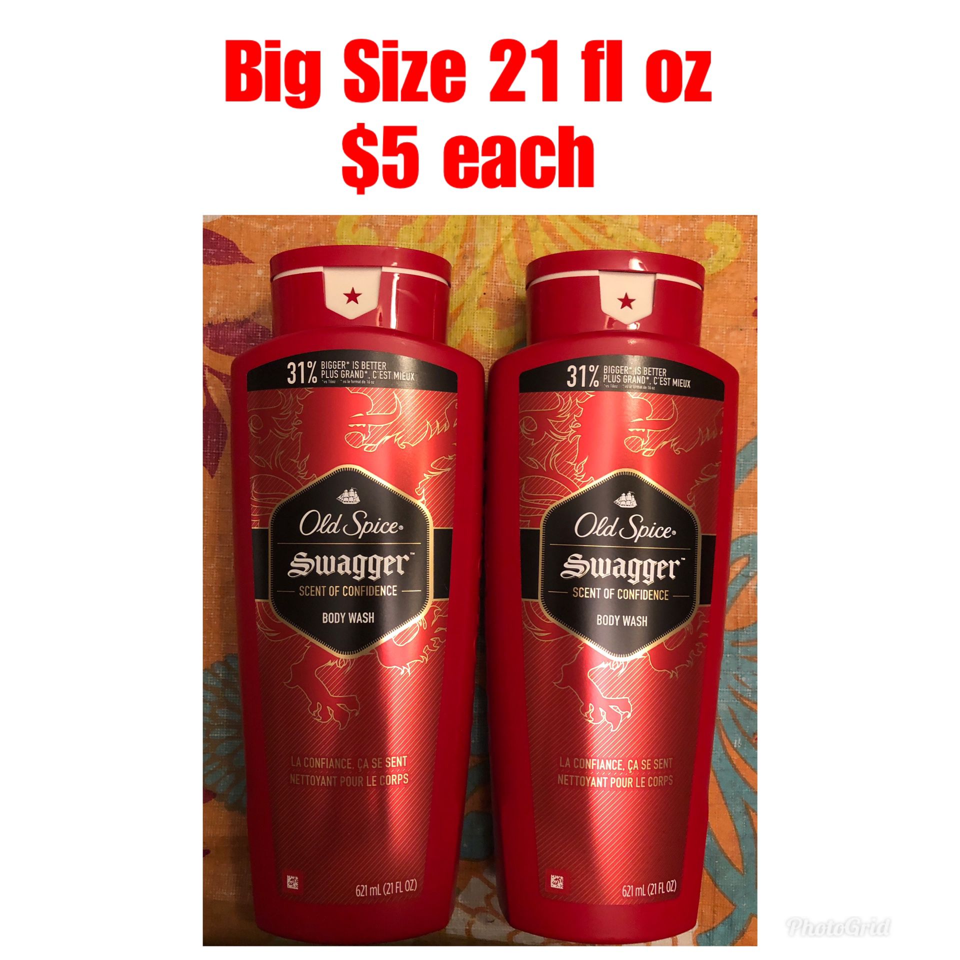 Old Spice Body Wash Big Size 21 fl oz $5 each time r 2 for $9