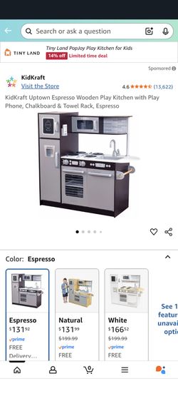 Kidcraft Espresso wooden kitchen