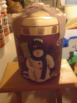 Snowman cookie jar