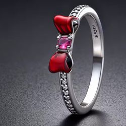 Pandora Snow White Bow Ring Sz 6, 7 & 8