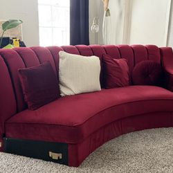 Tufted velvet couch