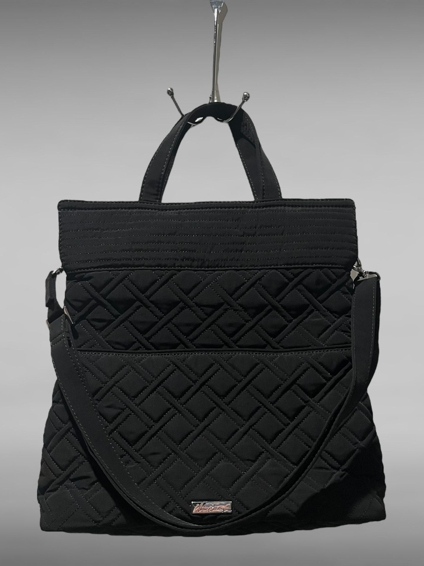 Vera Bradley Large Black Quilted Tote Handbag