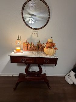 Vintage harp table