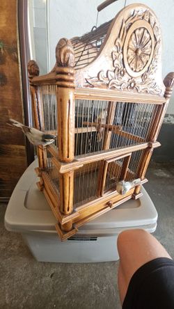 19th century wooden bird cage