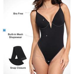Bodysuit Deep V- Neck Low-Back Thong