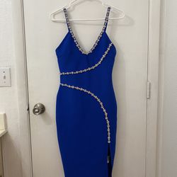 Party Dress , Royal Blue, Medium 