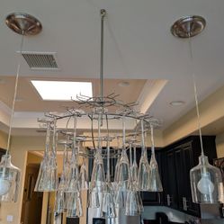 Beautiful Wine Glass Chandelier/ Display Rack Holds 40 Glasses.