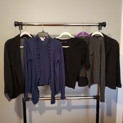 5 jackets and cardigans size small , studio y , maurices, express
