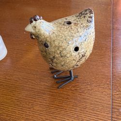 Handmade Metal Rooster Candle Holder