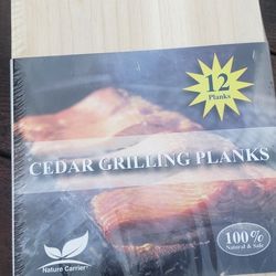 GrillingPlanks 12 Pack Cedar Planks for Grilling Salmon, Fish, Meat and Veggies. Add Extra Smoke and Flavor, Fast Soaking, Easy Using Cedar Grilling P