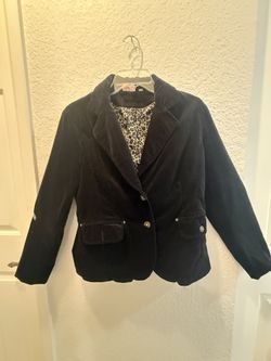Women’s Suede Black Blazer Size Medium 