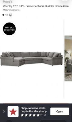 Large Gray Fabric Sectional Sofa