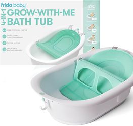 4-in-1 Grow-with-Me Baby Bathtub, Baby Tub for Newborns to Toddler with Removable Bath Seat & Backrest for Bath Support in Tub