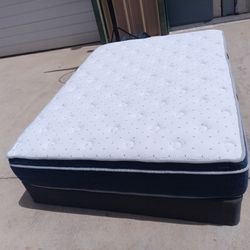 Queen eurotop mattress and box spring