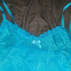 Teal Blue Lace Cami Top