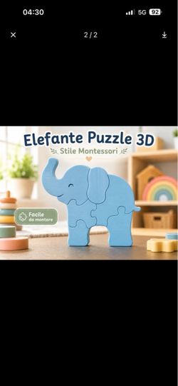 3D Elephant Montessori 3d printed Puzzle