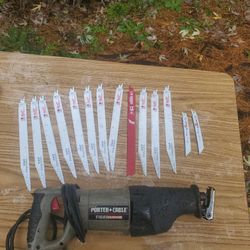 Porter Cable Sawzall And Box With 14 New Blade S