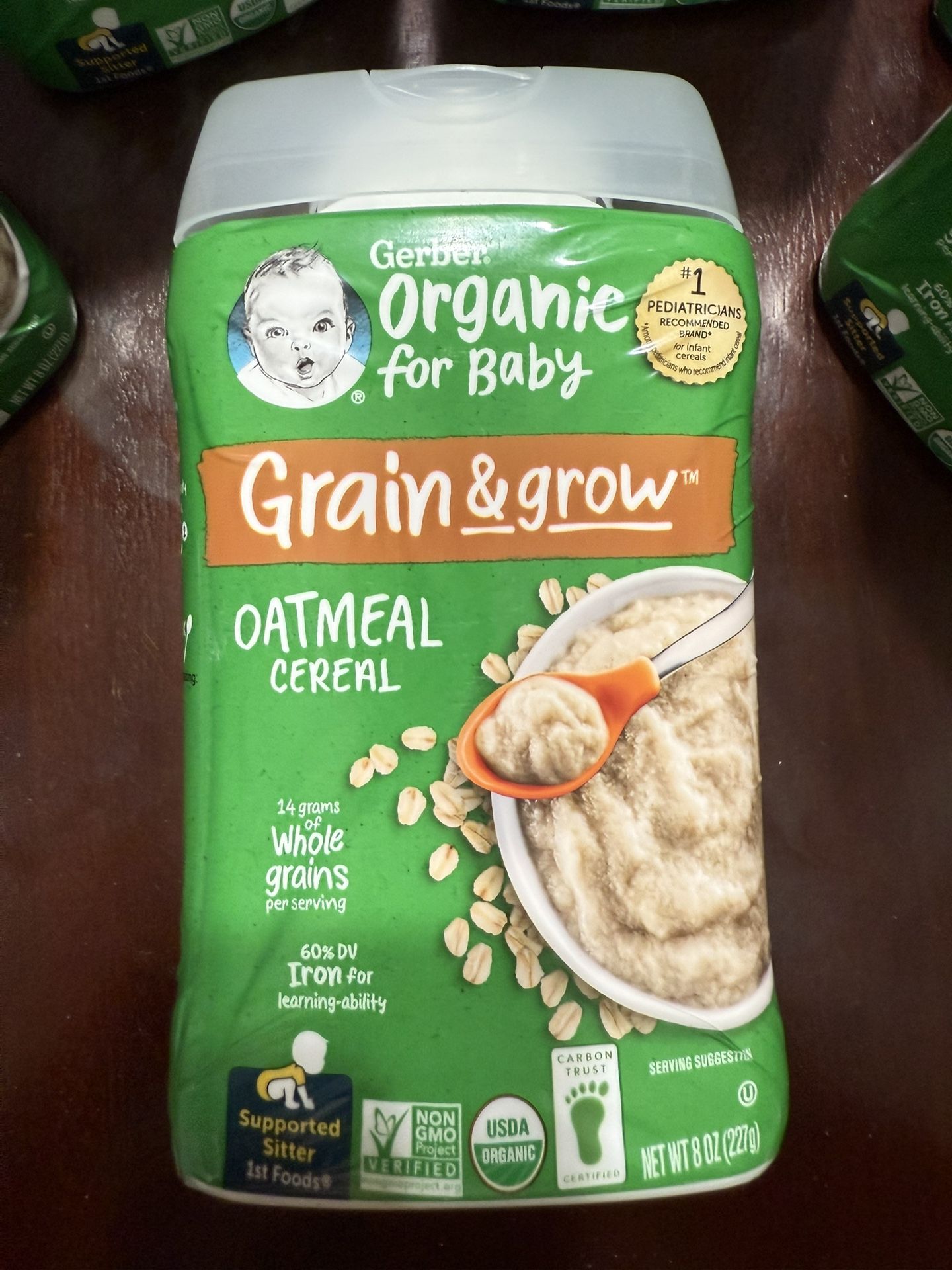 Gerber Organic For Baby Grain And Grow Oatmeal Cereal