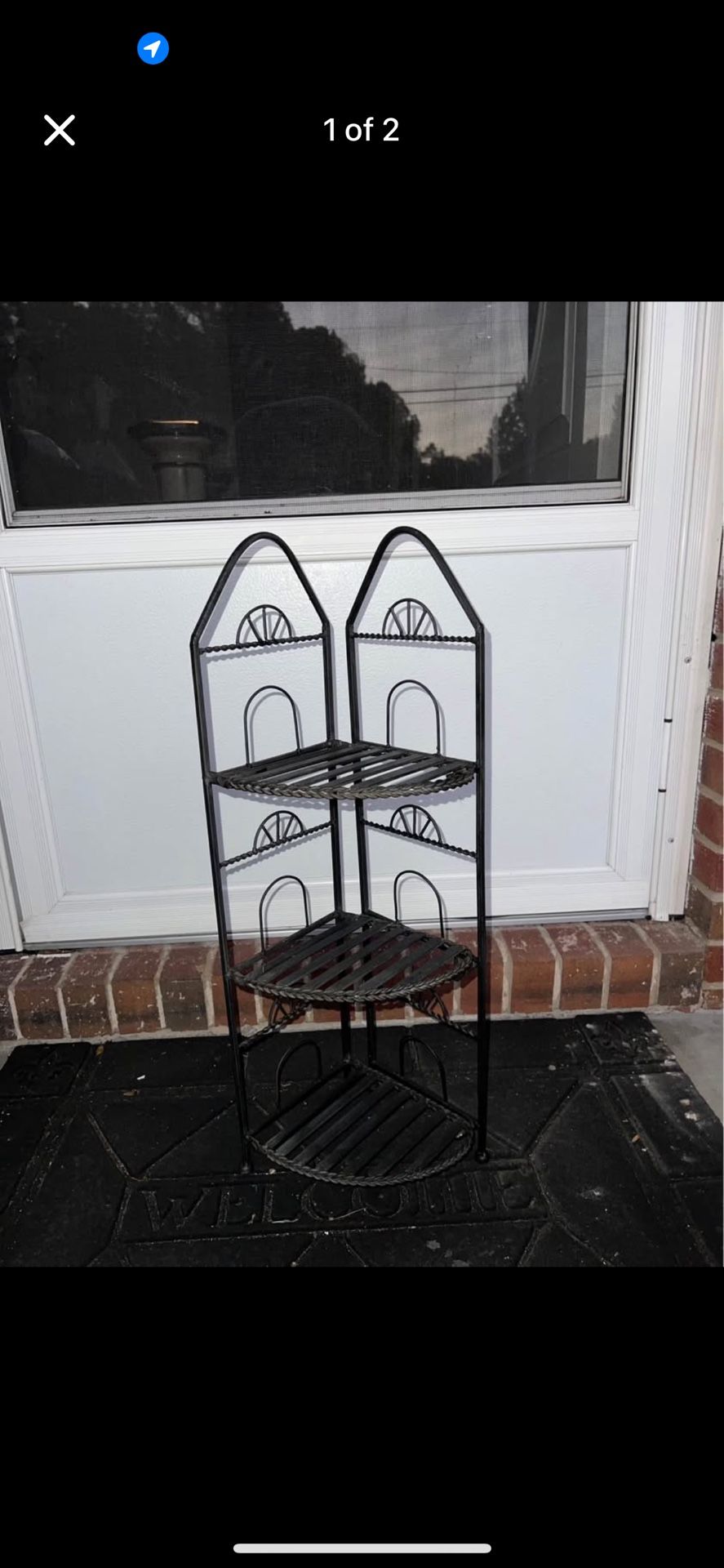 🌿 Black Metal Corner Shelf – Decorative 3-Tier Stand 🌿