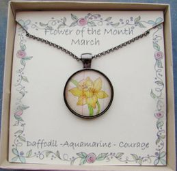 March Flower of the Month Daffodil Necklace