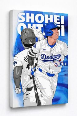 LA Dodgers Shohei Ohtani Canvas Portrait Wall Art (17" x 25") - $35