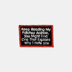 Keep Reading My Patches... Embroidered Patch  Motorcycle Patch 3" By 2" Inches