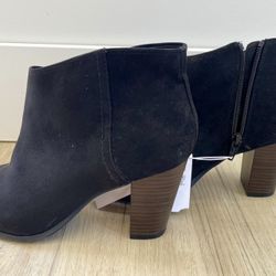 NEW with Tags, Old Navy Suede Booties, Size 7, Black