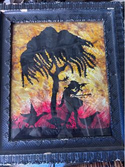 Framed Silhouette Art Tree Musician