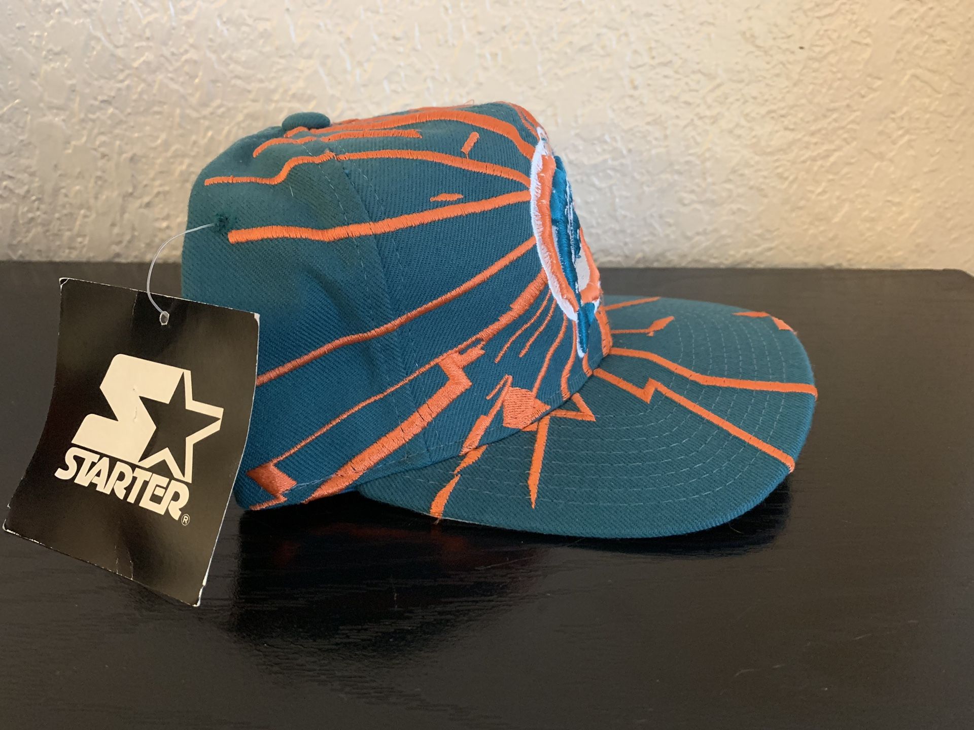 Vintage 90s Miami Dolphins Starter Shockwave Hat WS Collision