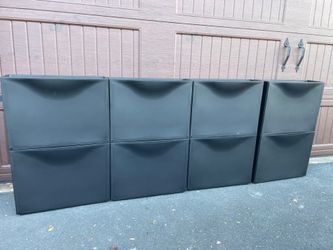 IKEA TRONES Shoe Storage Cabinets - Set of 8, Black
