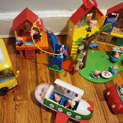 Peppa Pig Toy Lot: House, Treehouse, Campervan, Plane, Car + 25 Figures