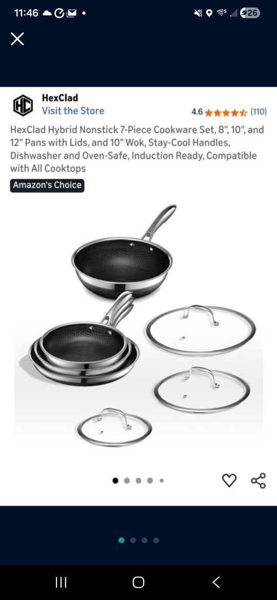 HexClad Hybrid Nonstick 7-Piece Cookware Set