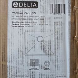 Delta Stainless Steel Undermount Laundry Sink 18"×24"