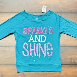 Little Girls Clothes Long Sleeve Sequin Shirt Size 7/8 New With Tag