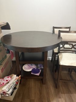 Brown round table