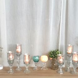 Mercury glass candle holders -6