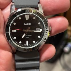 Red Secondhand Stainless Steel Casio Quartz Like New No Scratches Date Watch 